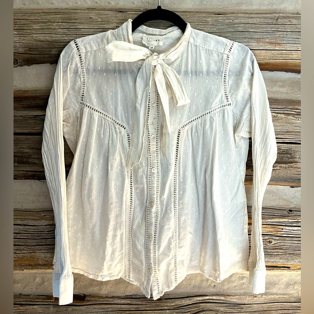 Sézane tie-neck blouse